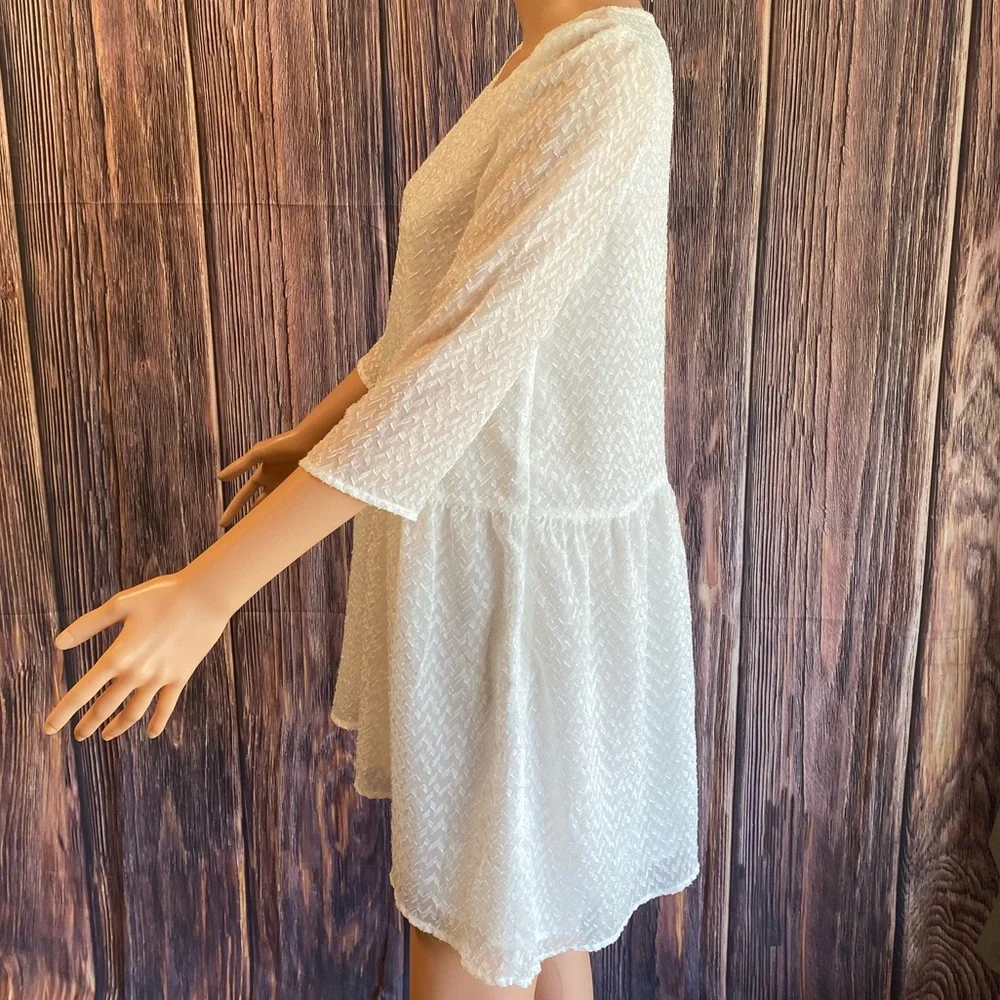 Lucca Couture NWOT size small beautiful white pattern summer sun dress